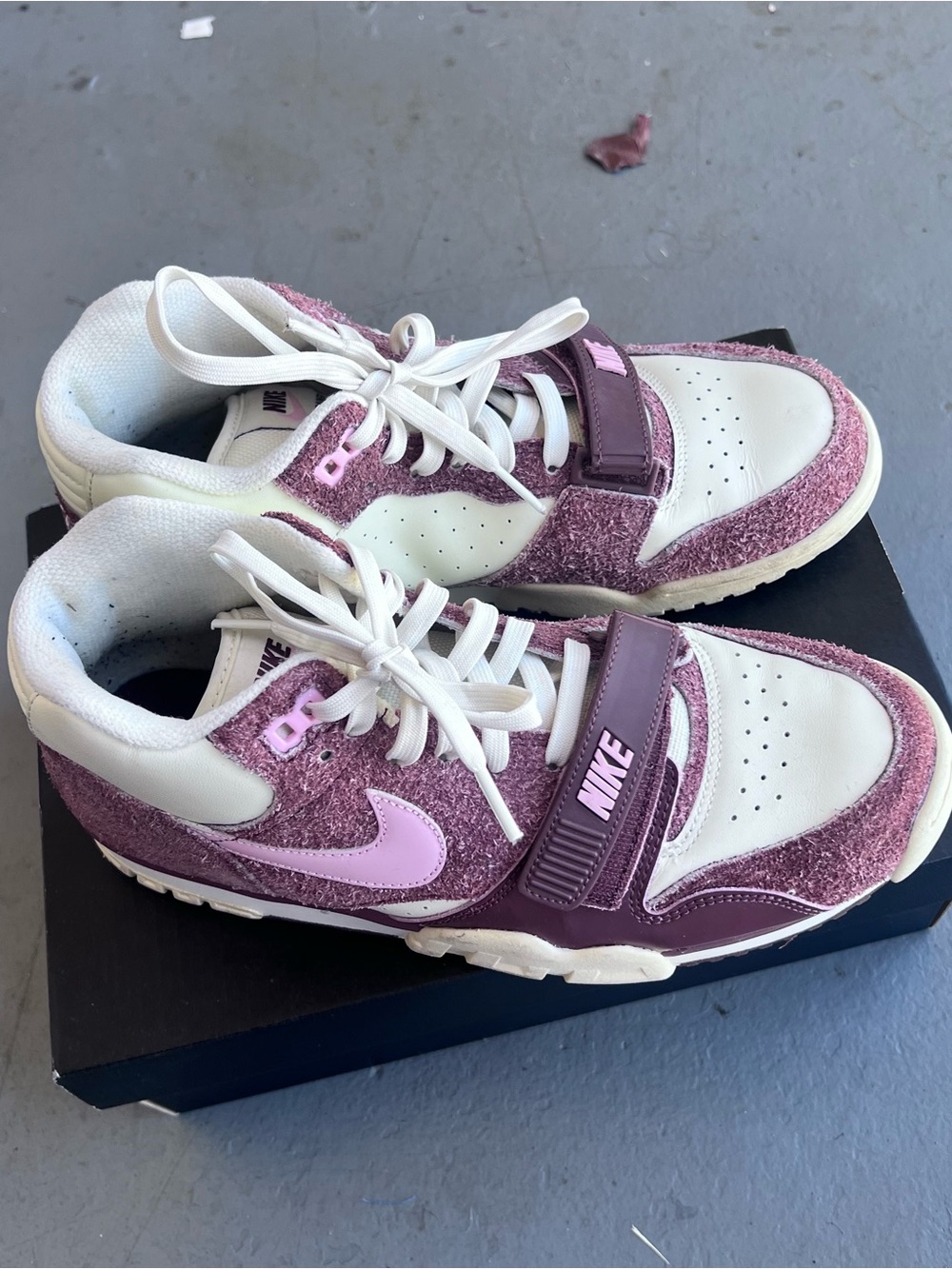 Nike Air Trainer 1 Valentine's Day 2023 Pink Burgundy Suede DM0522-201 MenSize 9
